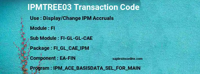 SAP IPMTREE03 transaction code