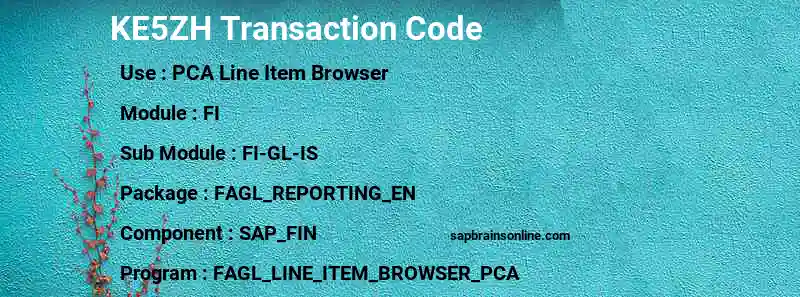 SAP KE5ZH transaction code