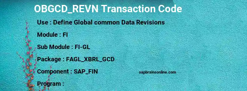 SAP OBGCD_REVN transaction code