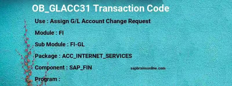SAP OB_GLACC31 transaction code