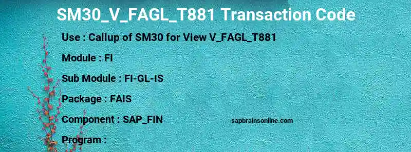 SAP SM30_V_FAGL_T881 transaction code