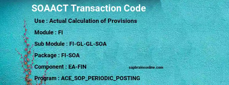 SAP SOAACT transaction code