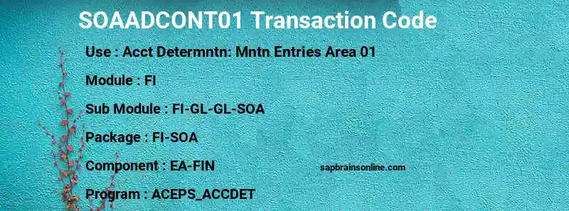 SAP SOAADCONT01 transaction code
