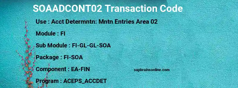SAP SOAADCONT02 transaction code