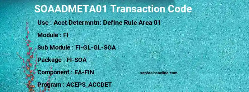 SAP SOAADMETA01 transaction code