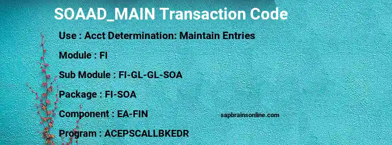 SAP SOAAD_MAIN transaction code