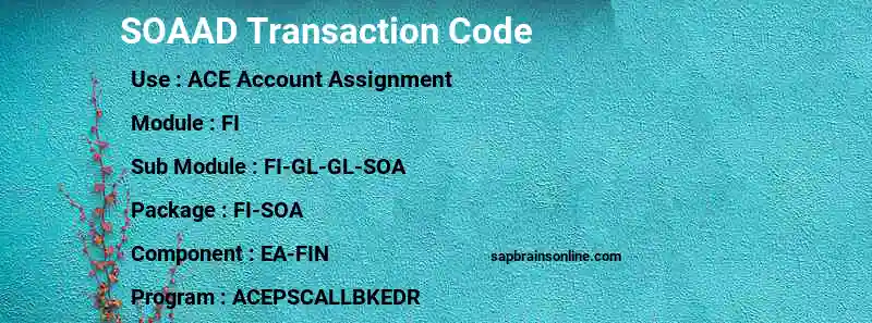 SAP SOAAD transaction code