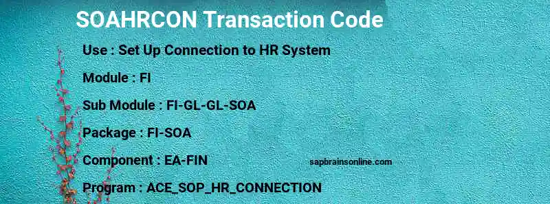 SAP SOAHRCON transaction code