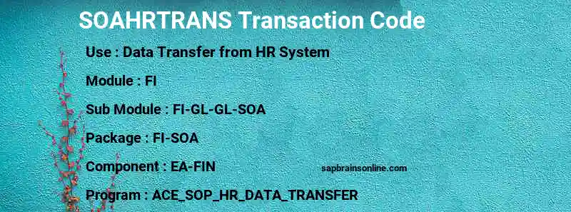 SAP SOAHRTRANS transaction code