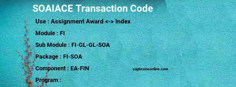 SAP SOAIACE transaction code