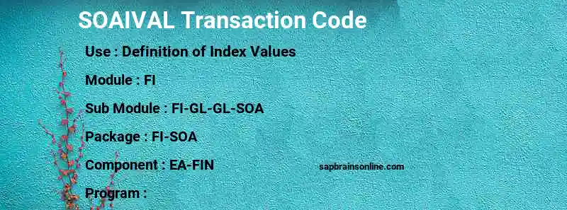 SAP SOAIVAL transaction code