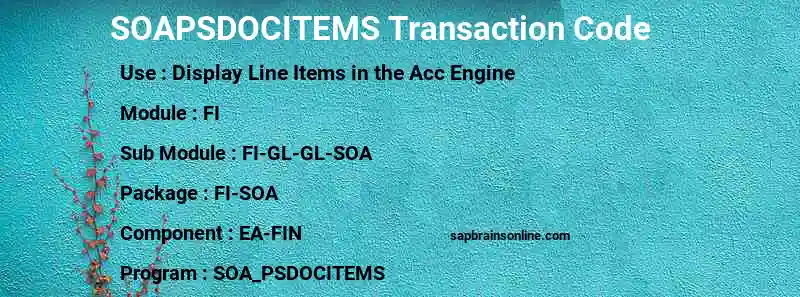 SAP SOAPSDOCITEMS transaction code