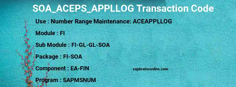 SAP SOA_ACEPS_APPLLOG transaction code