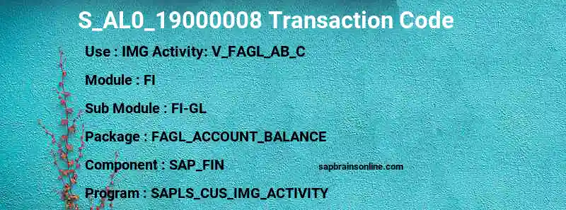 SAP S_AL0_19000008 transaction code