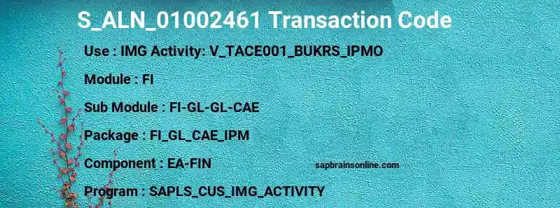 SAP S_ALN_01002461 transaction code