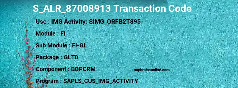 SAP S_ALR_87008913 transaction code