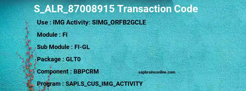 SAP S_ALR_87008915 transaction code