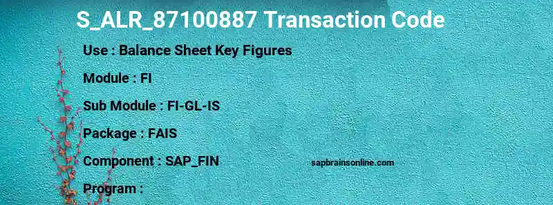 SAP S_ALR_87100887 transaction code