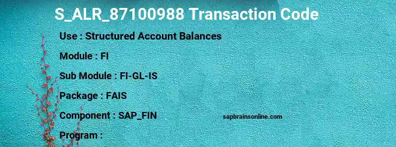 SAP S_ALR_87100988 transaction code