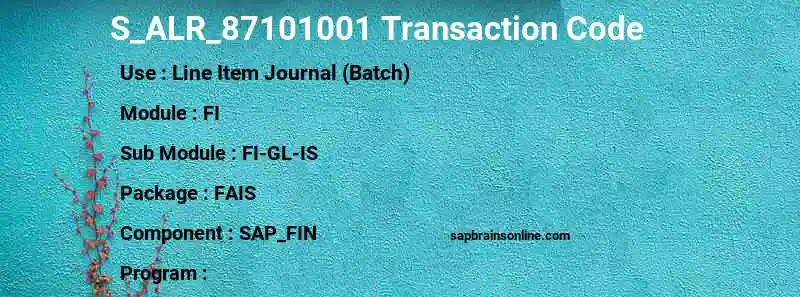 SAP S_ALR_87101001 transaction code