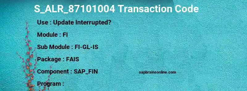 SAP S_ALR_87101004 transaction code