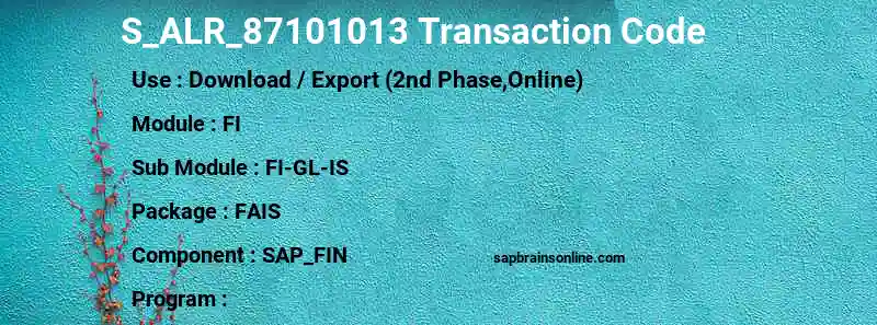 SAP S_ALR_87101013 transaction code
