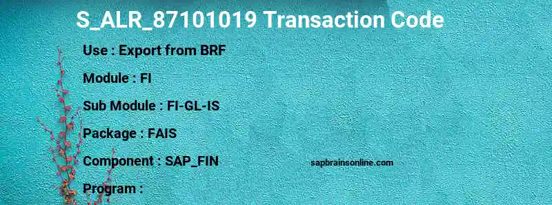 SAP S_ALR_87101019 transaction code