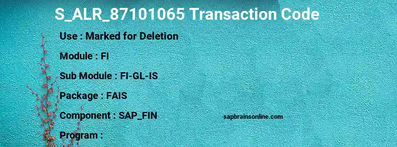 SAP S_ALR_87101065 transaction code
