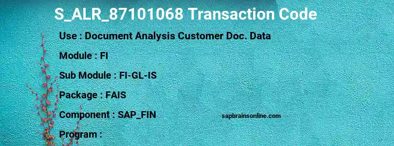 SAP S_ALR_87101068 transaction code