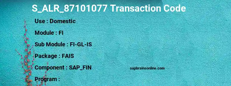 SAP S_ALR_87101077 transaction code