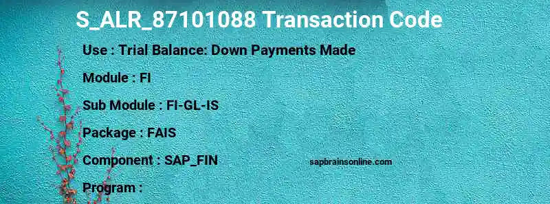 SAP S_ALR_87101088 transaction code