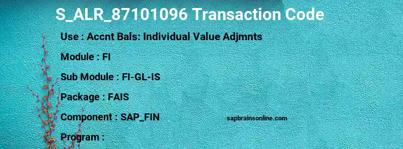 SAP S_ALR_87101096 transaction code