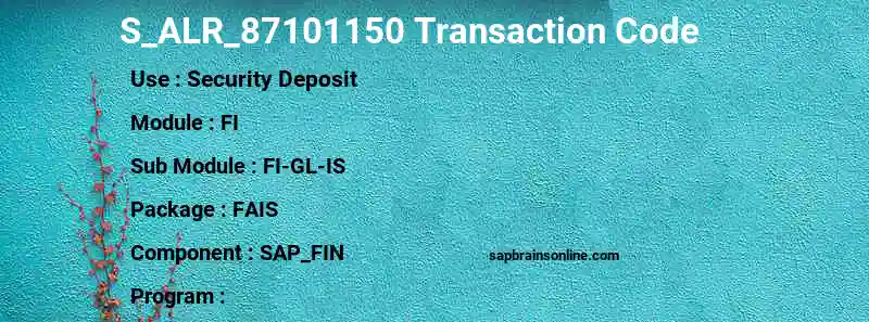 SAP S_ALR_87101150 transaction code
