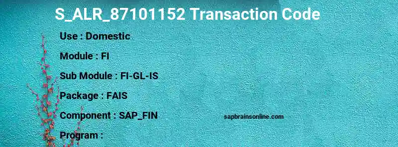 SAP S_ALR_87101152 transaction code