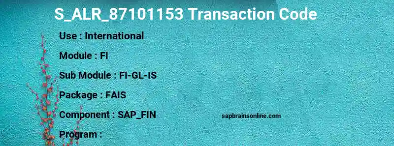 SAP S_ALR_87101153 transaction code