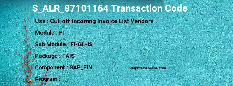 SAP S_ALR_87101164 transaction code