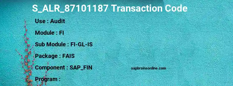 SAP S_ALR_87101187 transaction code