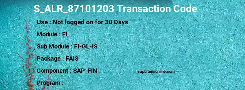 SAP S_ALR_87101203 transaction code