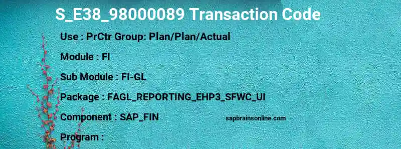 SAP S_E38_98000089 transaction code