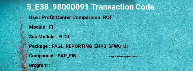SAP S_E38_98000091 transaction code