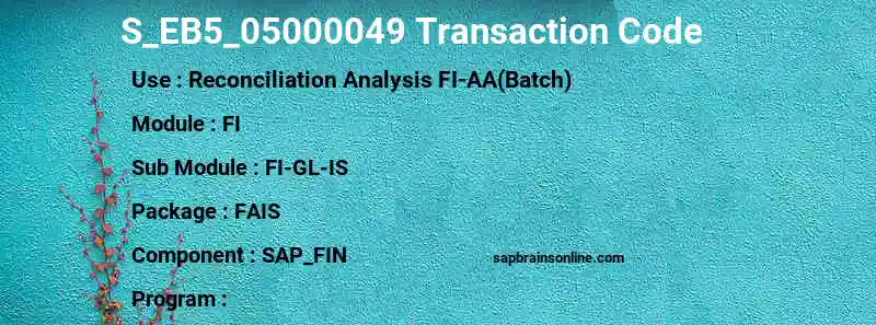 SAP S_EB5_05000049 transaction code