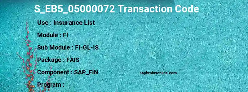 SAP S_EB5_05000072 transaction code