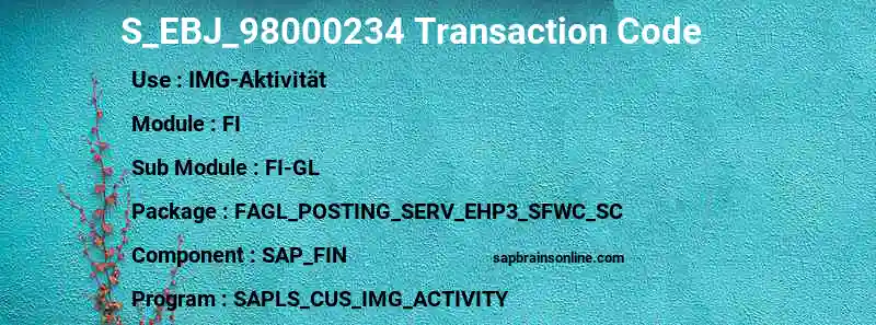 SAP S_EBJ_98000234 transaction code
