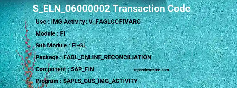 SAP S_ELN_06000002 transaction code