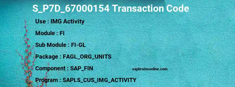 SAP S_P7D_67000154 transaction code