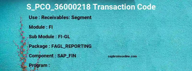 SAP S_PCO_36000218 transaction code