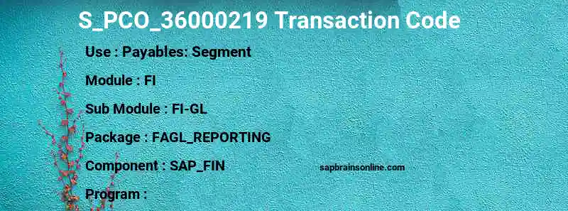 SAP S_PCO_36000219 transaction code