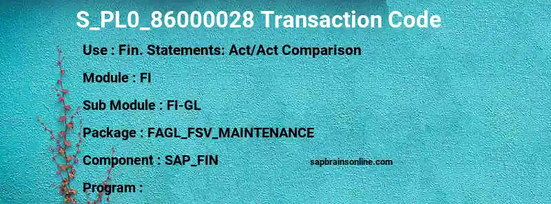 SAP S_PL0_86000028 transaction code
