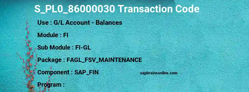 SAP S_PL0_86000030 transaction code