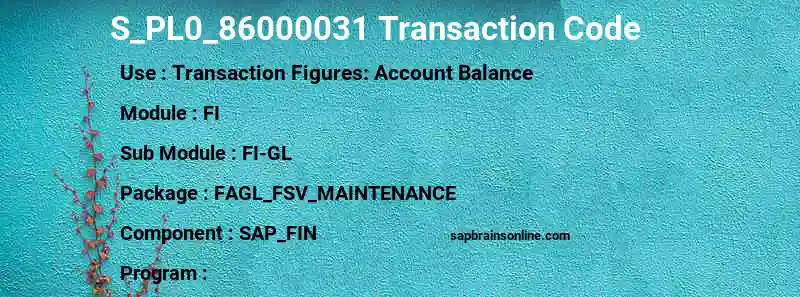 SAP S_PL0_86000031 transaction code